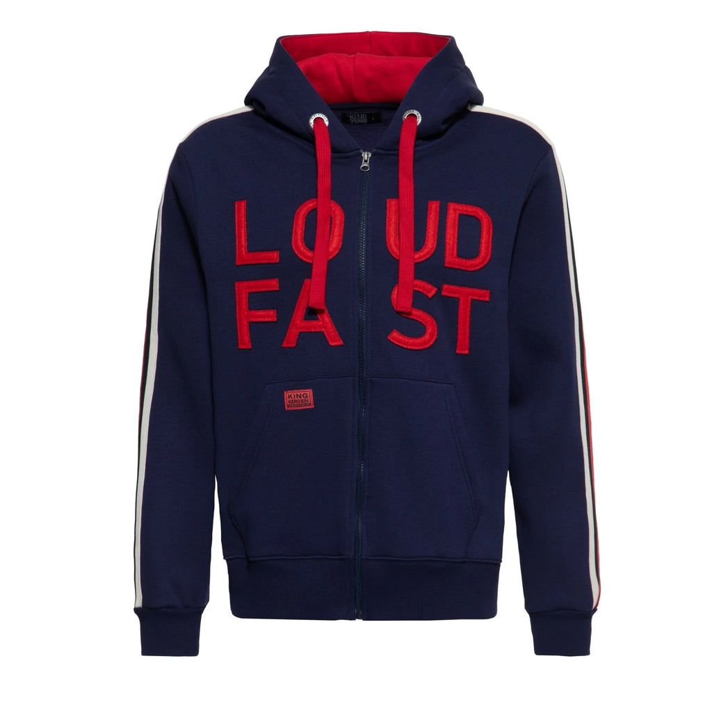 King Kerosin Kapuzensweatjacke 'Loud Fast' in Dunkelblau