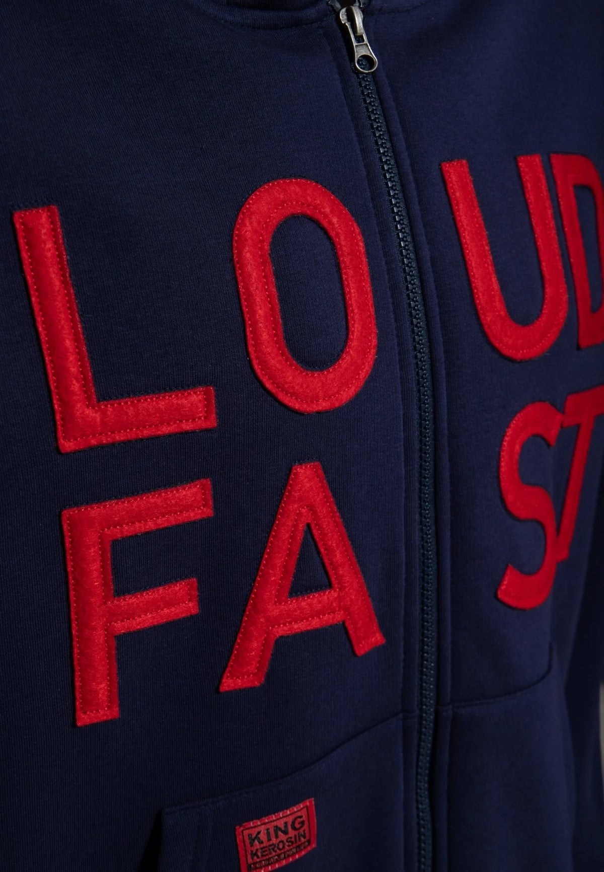 King Kerosin Kapuzensweatjacke 'Loud Fast' in Dunkelblau