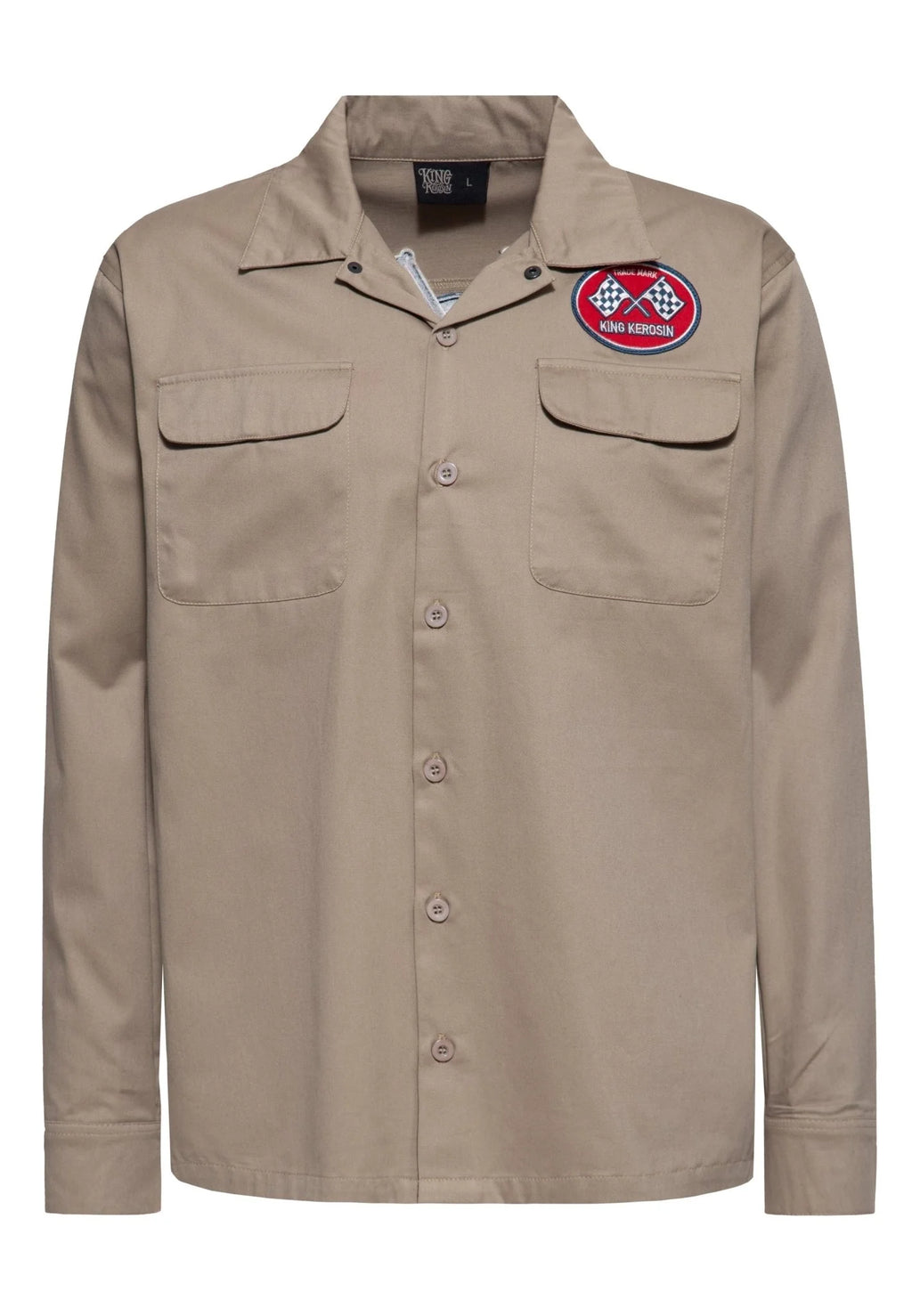 King Kerosin Langarmhemd 'Adrenaline Rush' in Khaki