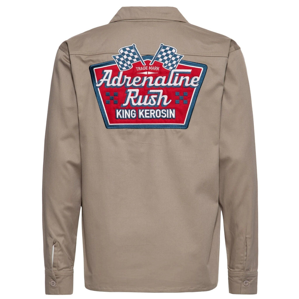 King Kerosin Langarmhemd 'Adrenaline Rush' in Khaki