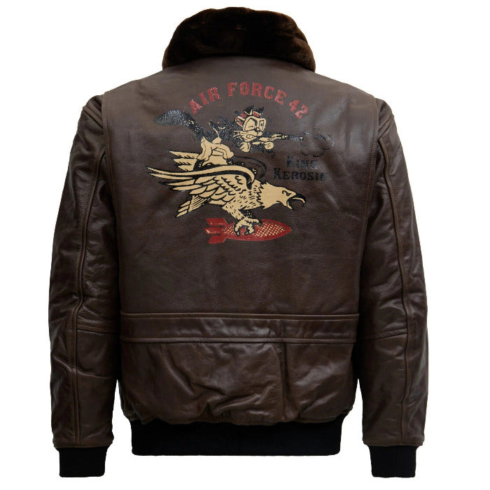 King Kerosin Leder Aviator Jacke»Air Force 42« braun