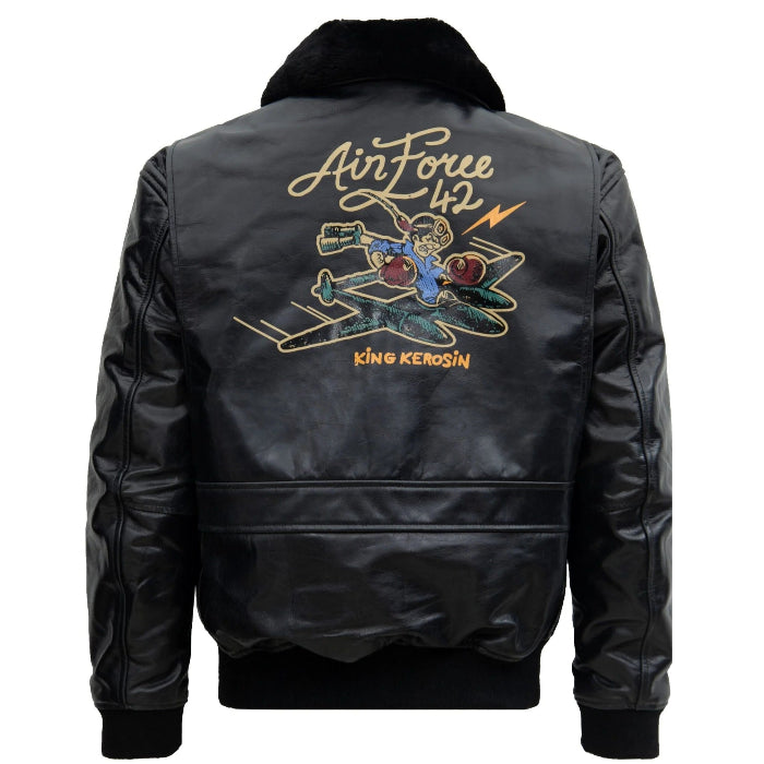 King Kerosin Leder Aviator Jacke»Air Force 42« schwarz