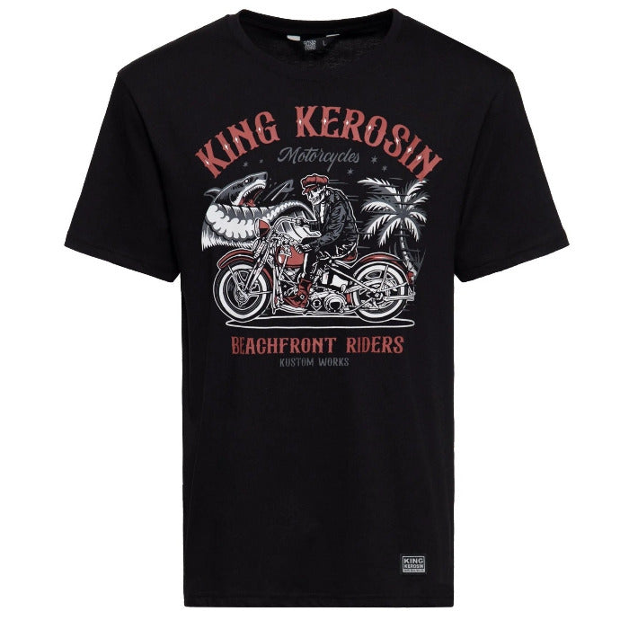 King Kerosin T-Shirt 'Beachfront riders' in Schwarz