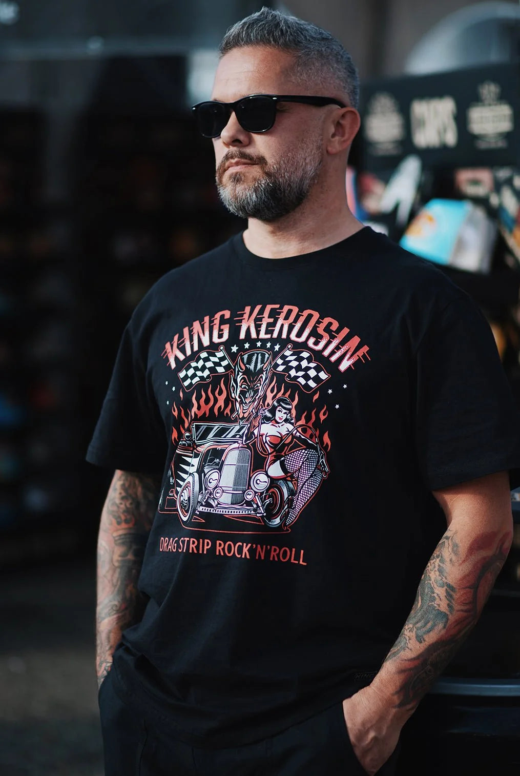 King Kerosin T-Shirt 'Dragstrip' in Schwarz