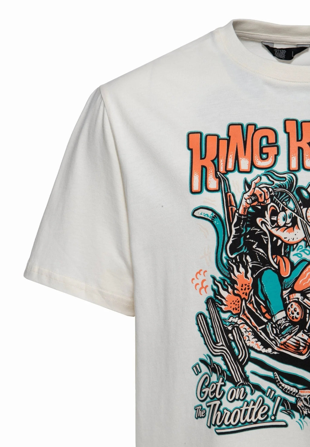 King Kerosin T-Shirt 'Get on the Throttle' in Offwhite