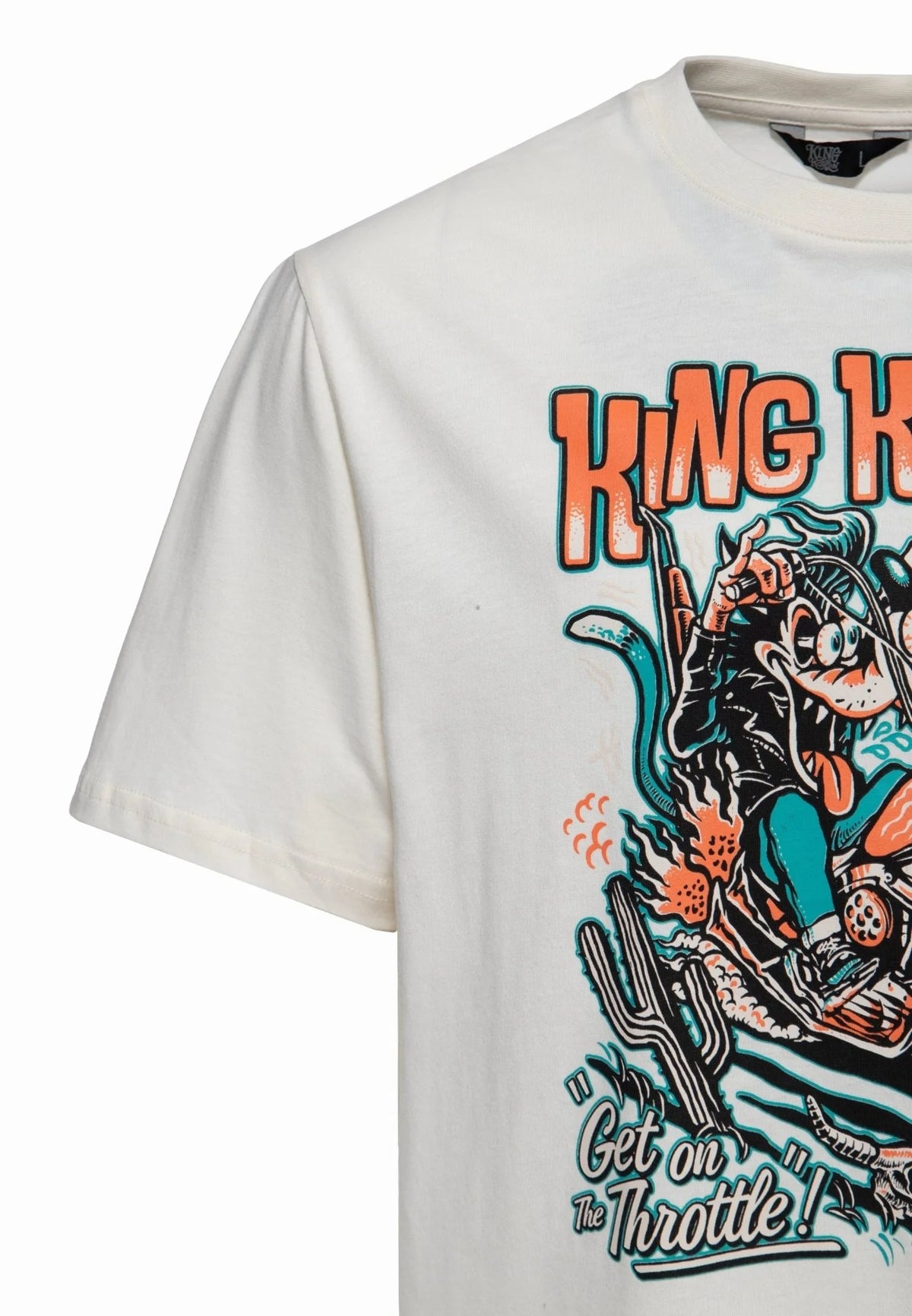 King Kerosin T-Shirt 'Get on the Throttle' in Offwhite