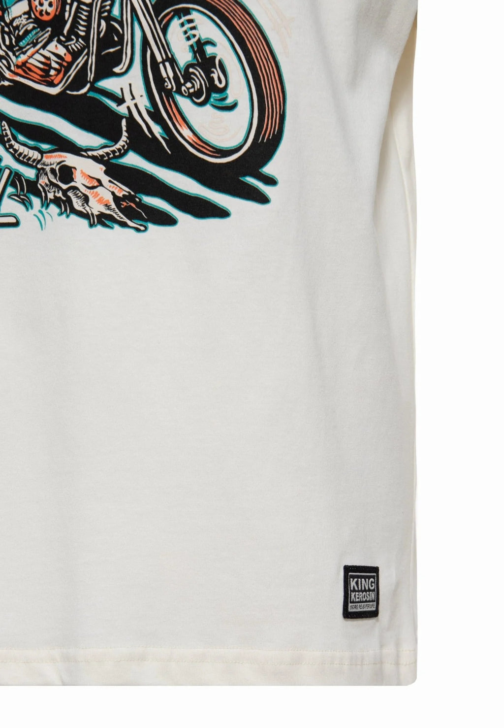King Kerosin T-Shirt 'Get on the Throttle' in Offwhite