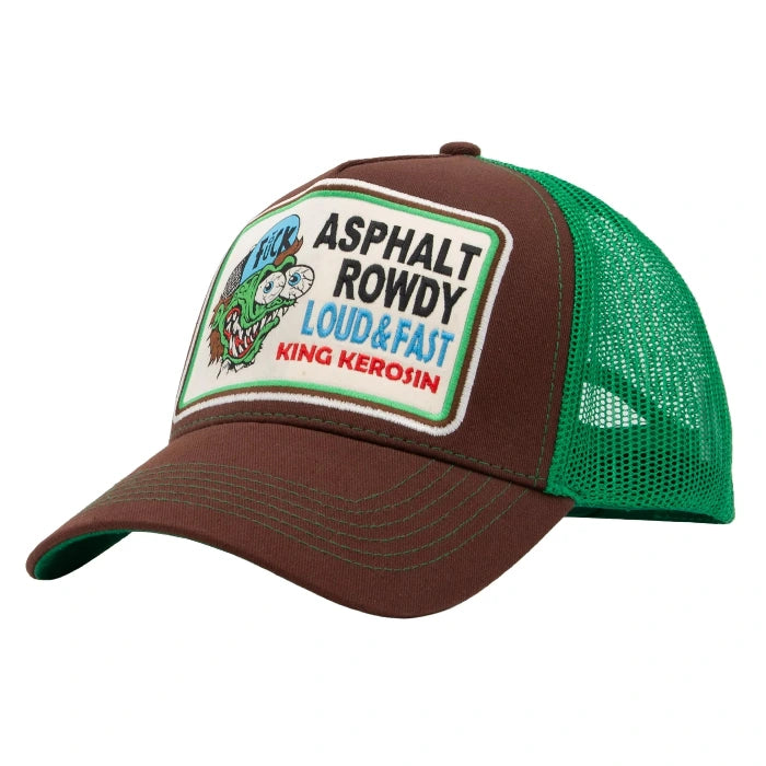 King Kerosin Trucker Cap 'Asphalt Rowdy' in Braun
