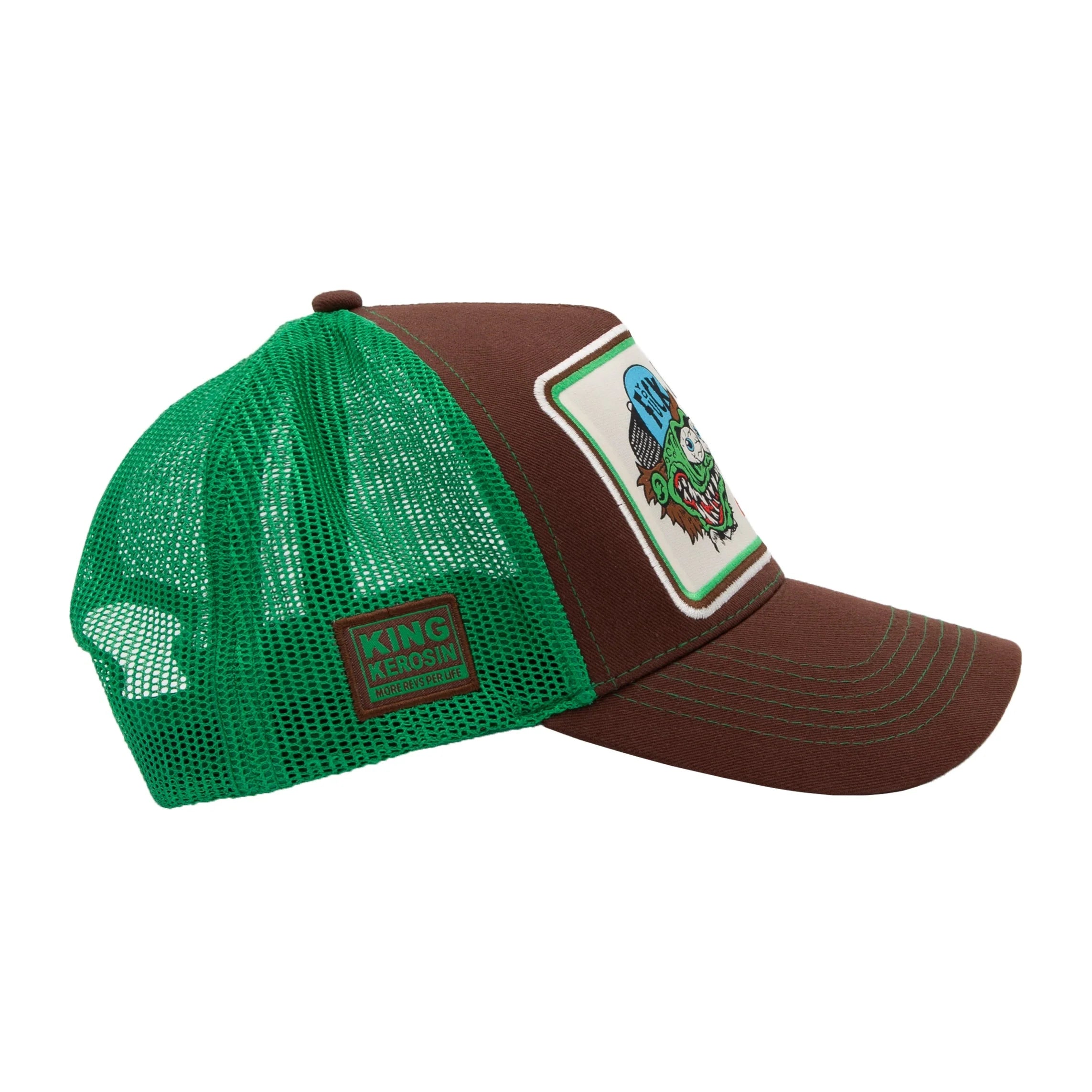 King Kerosin Trucker Cap 'Asphalt Rowdy' in Braun