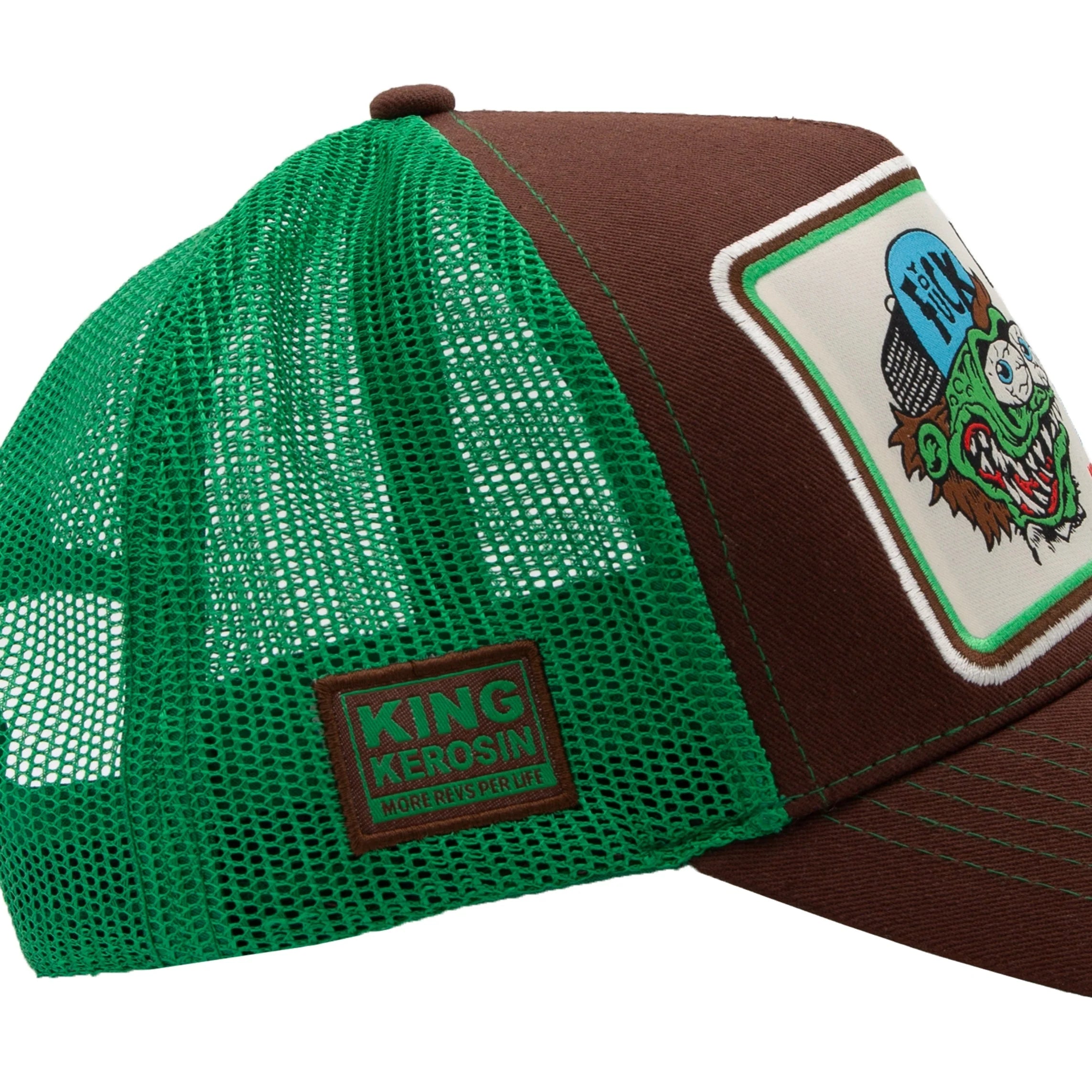King Kerosin Trucker Cap 'Asphalt Rowdy' in Braun