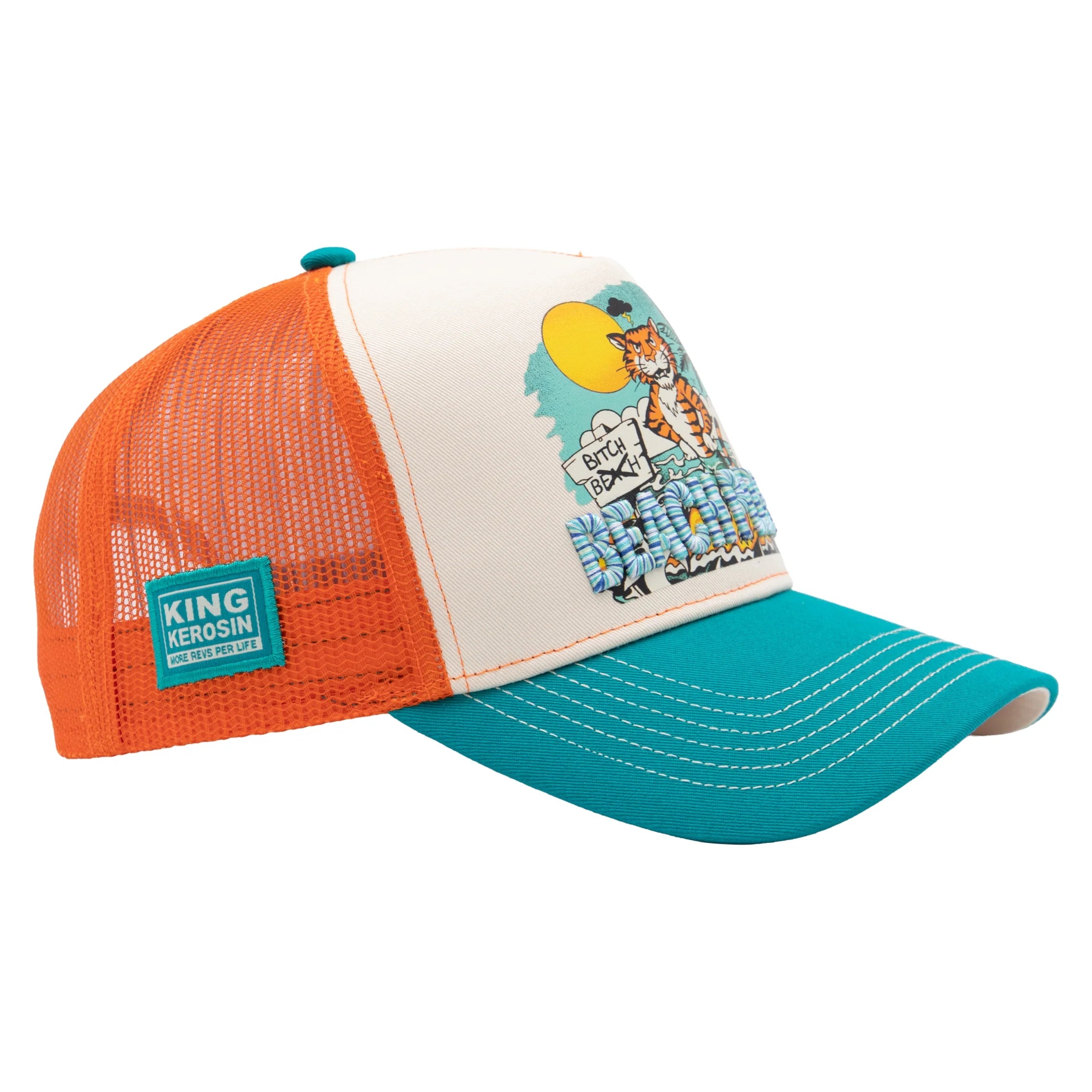 King Kerosin Trucker Cap 'Beach Please' in Mehrfarbig