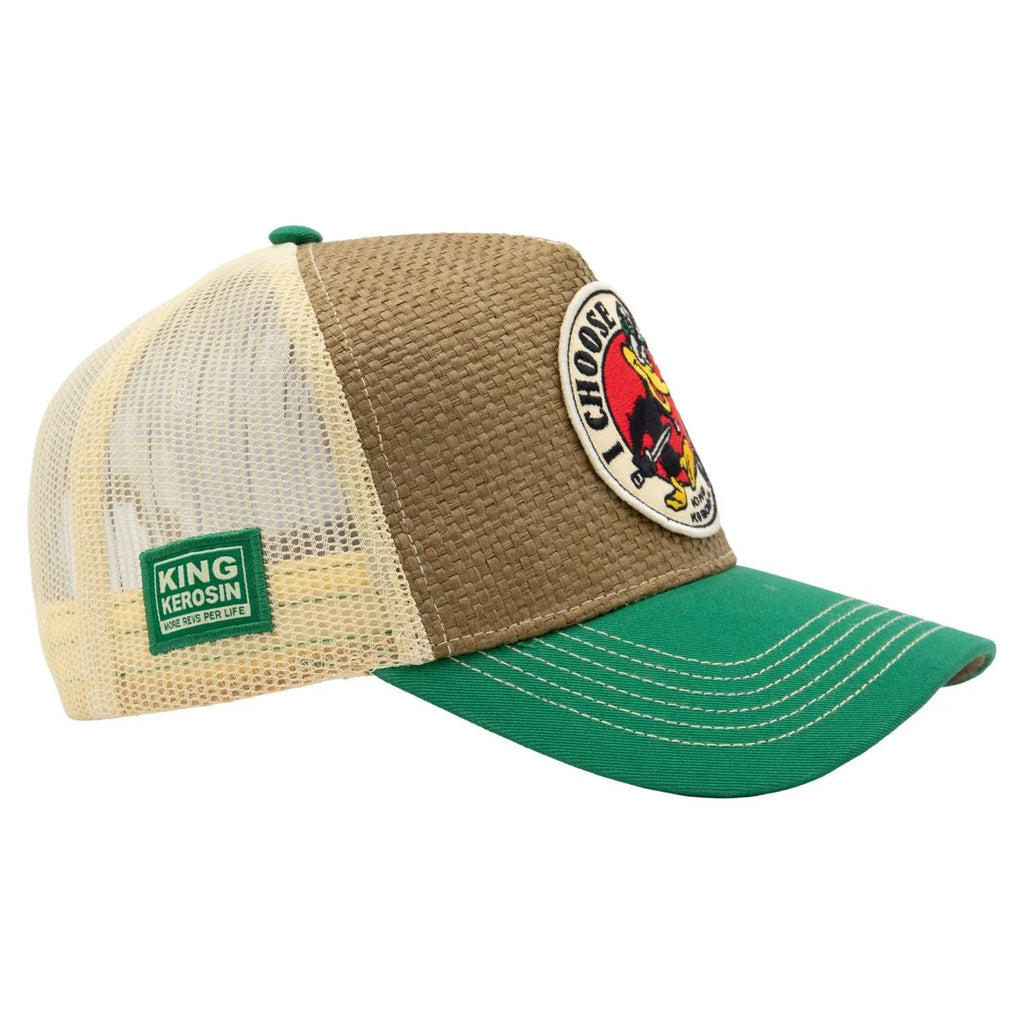 King Kerosin Trucker Cap 'I Choose Violence' in Braun