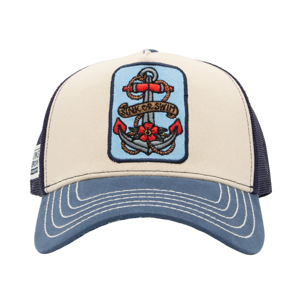 King Kerosin Trucker Cap 'Sink or Swim' in Blau