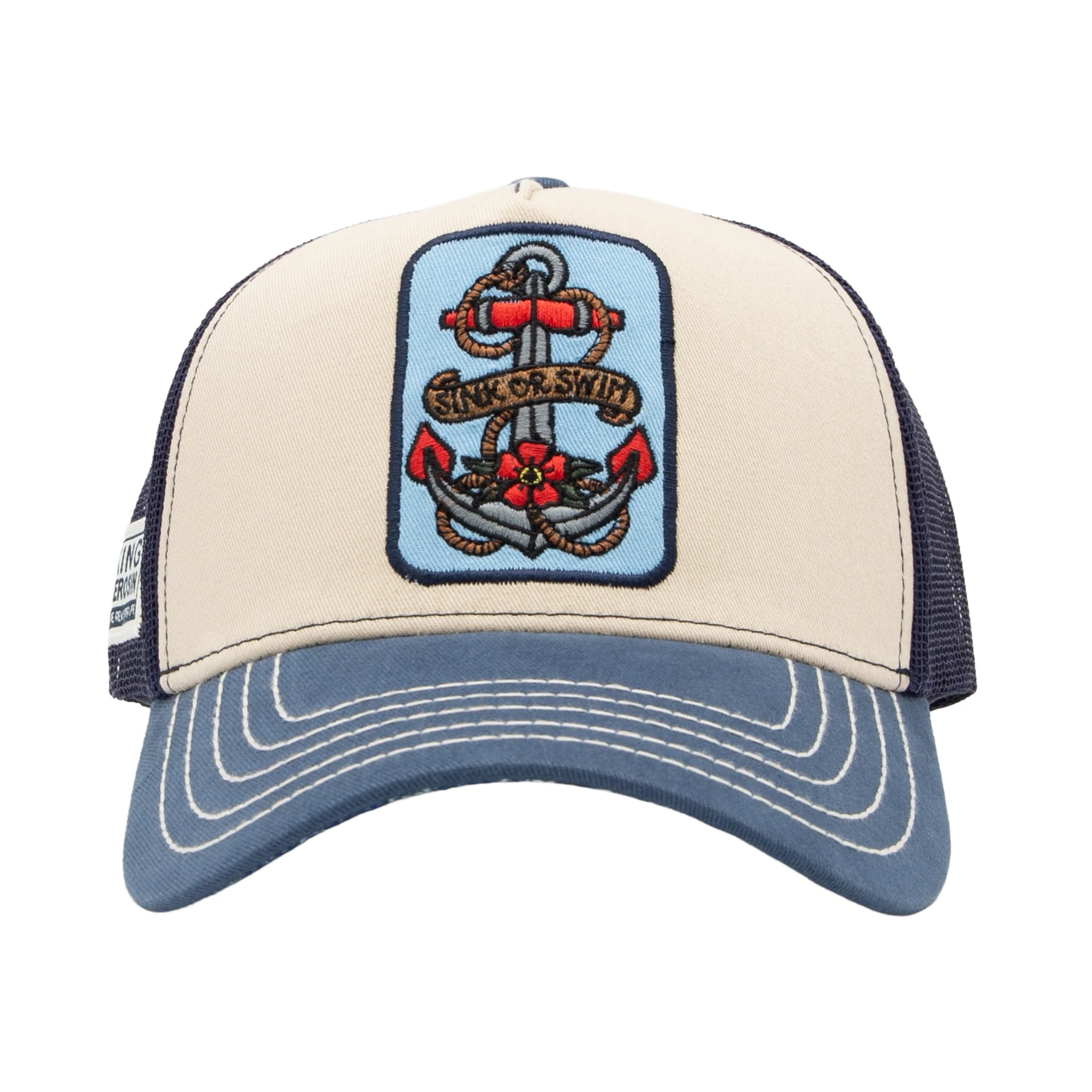 King Kerosin Trucker Cap 'Sink or Swim' in Blau