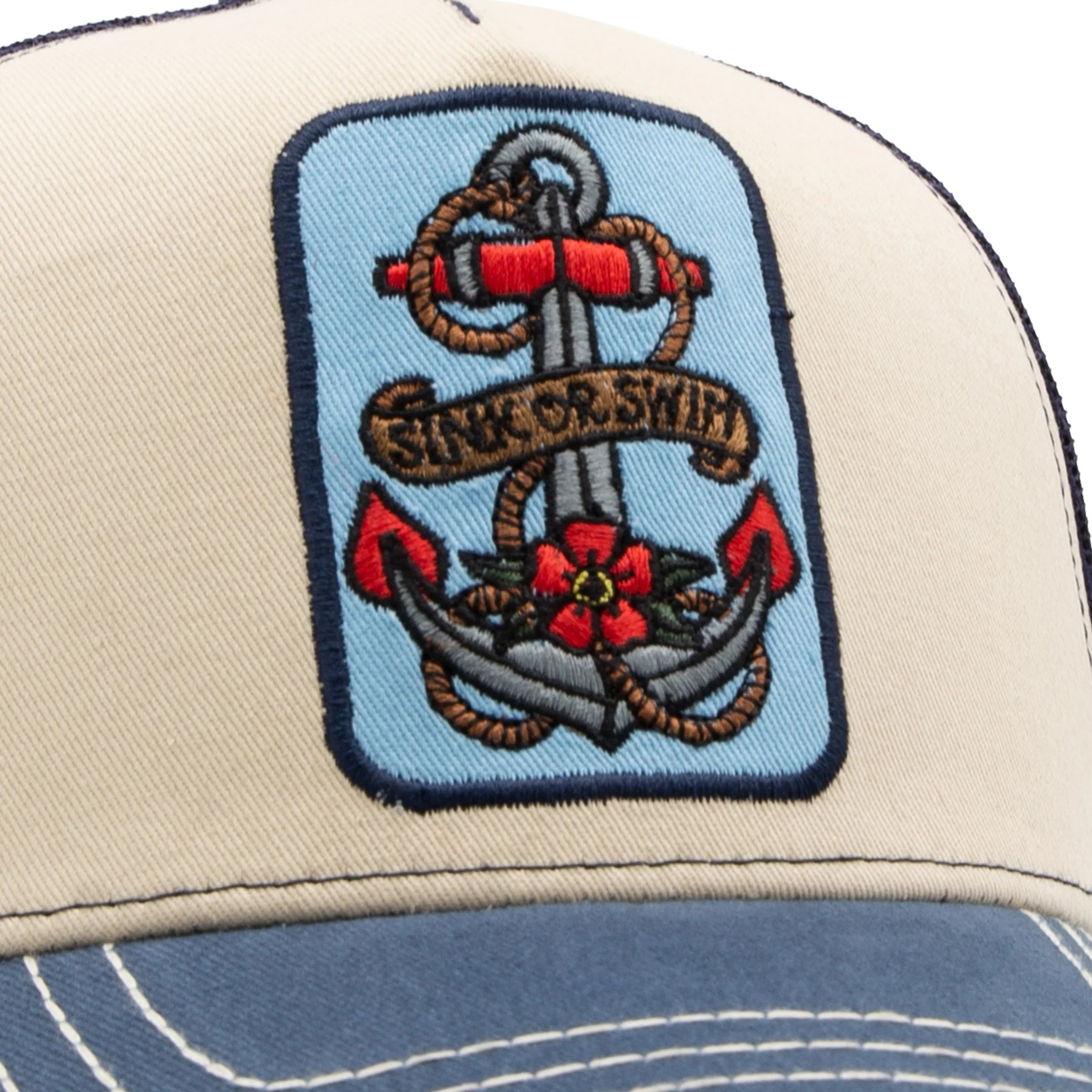 King Kerosin Trucker Cap 'Sink or Swim' in Blau