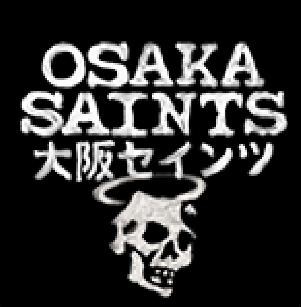 Osaka Saints „42 Iron Soul Dirt Track Race“-Sweatshirt mit kontrastgestreiftem Reverskragen