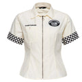 Queen Kerosin Bluse 'Super Modified' in Offwhite