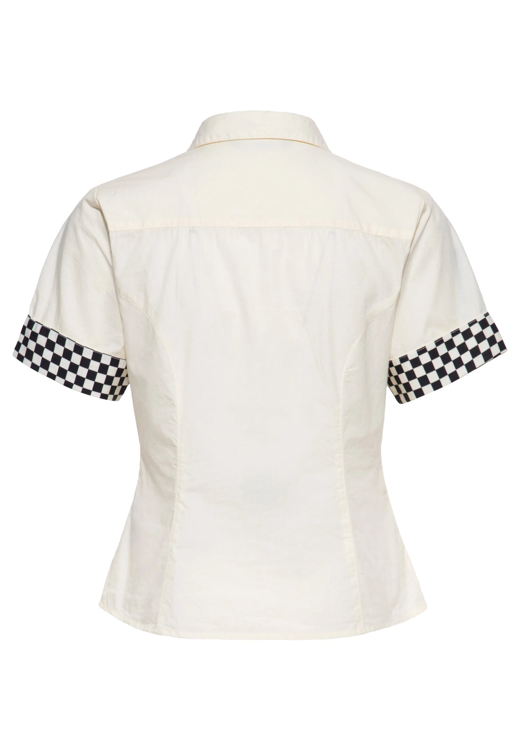 Queen Kerosin Bluse 'Super Modified' in Offwhite
