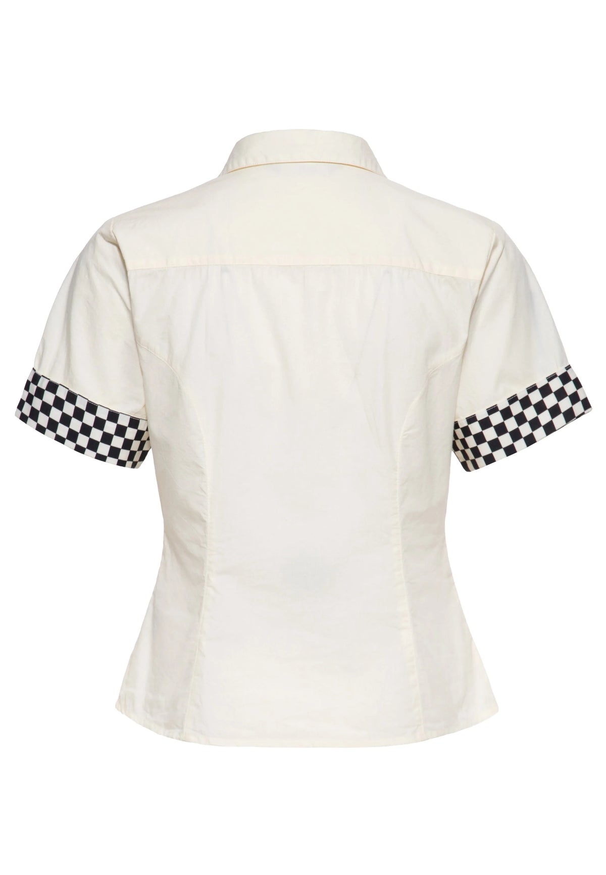 Queen Kerosin Bluse 'Super Modified' in Offwhite