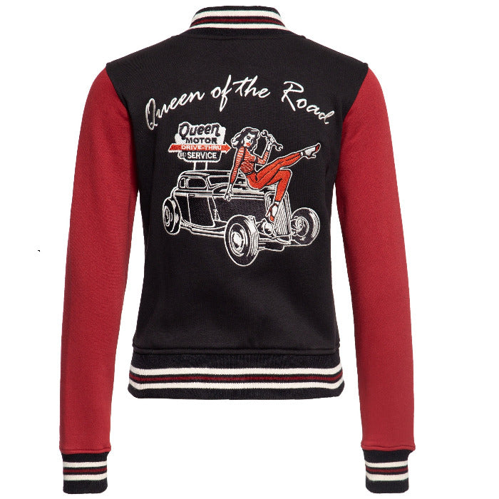 Queen Kerosin COLLEGE SWEATJACKE »QUEEN OF THE ROAD«