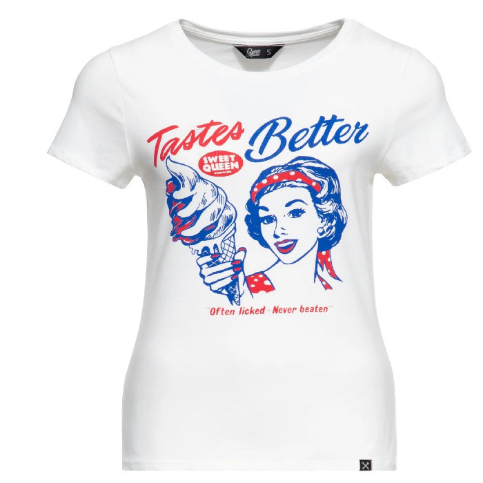 Queen Kerosin Damen Basic T-Shirt "Taste Better"