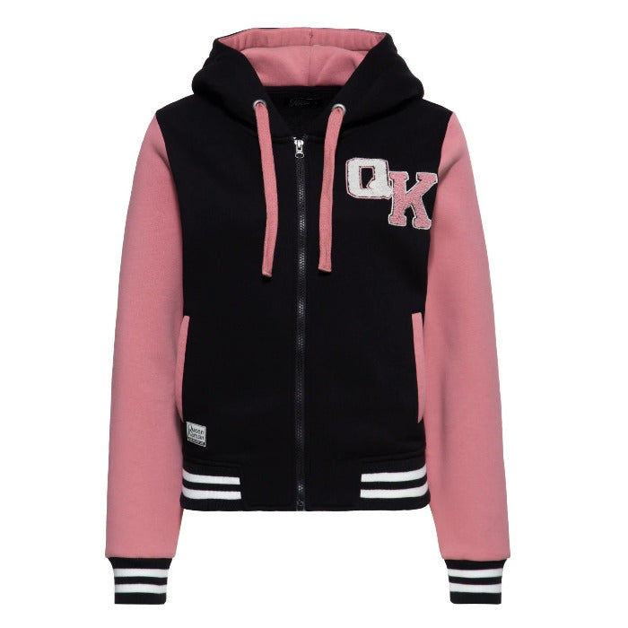 Queen Kerosin Kapuzensweatjacke 'Not your Babe' in Schwarz