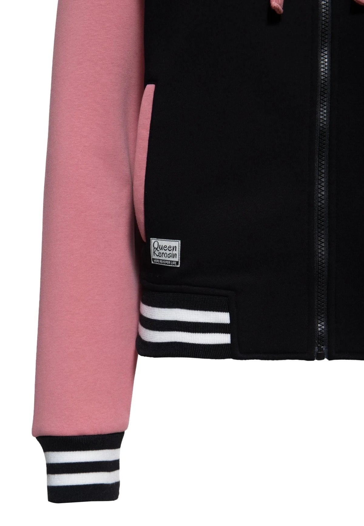 Queen Kerosin Kapuzensweatjacke 'Not your Babe' in Schwarz
