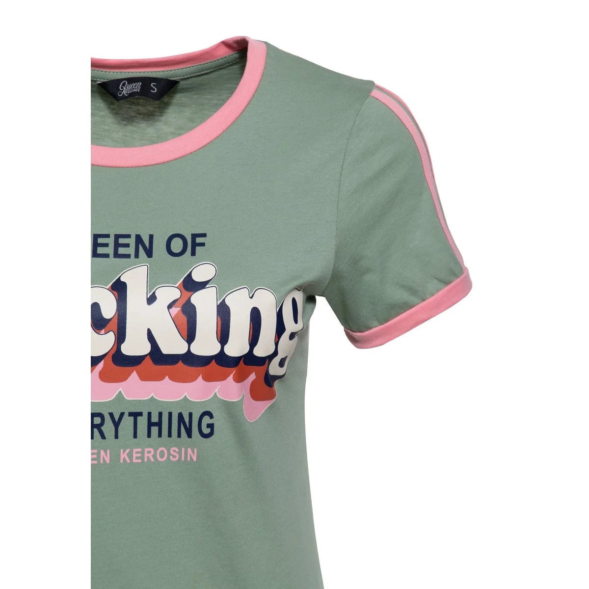 Queen Kerosin T-Shirt 'Queen Of Fucking Everything' in Grün