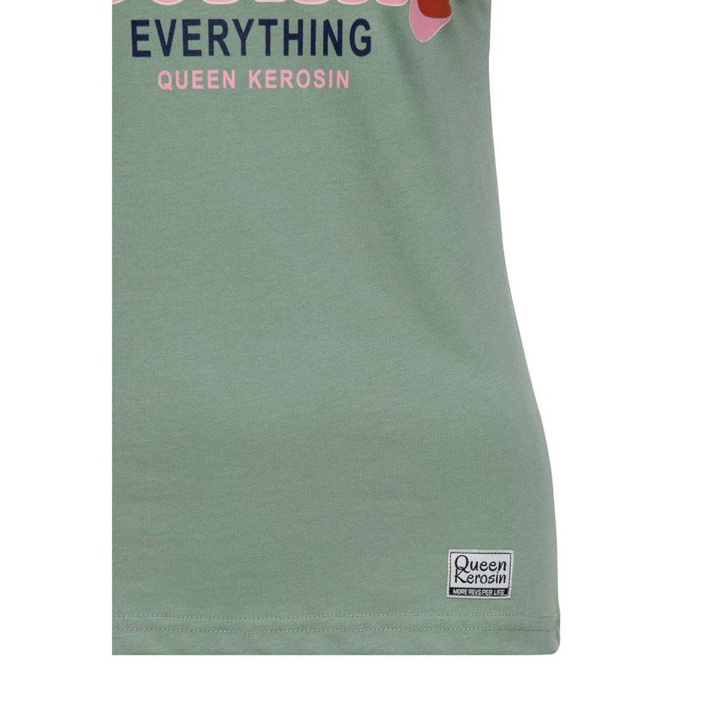 Queen Kerosin T-Shirt 'Queen Of Fucking Everything' in Grün