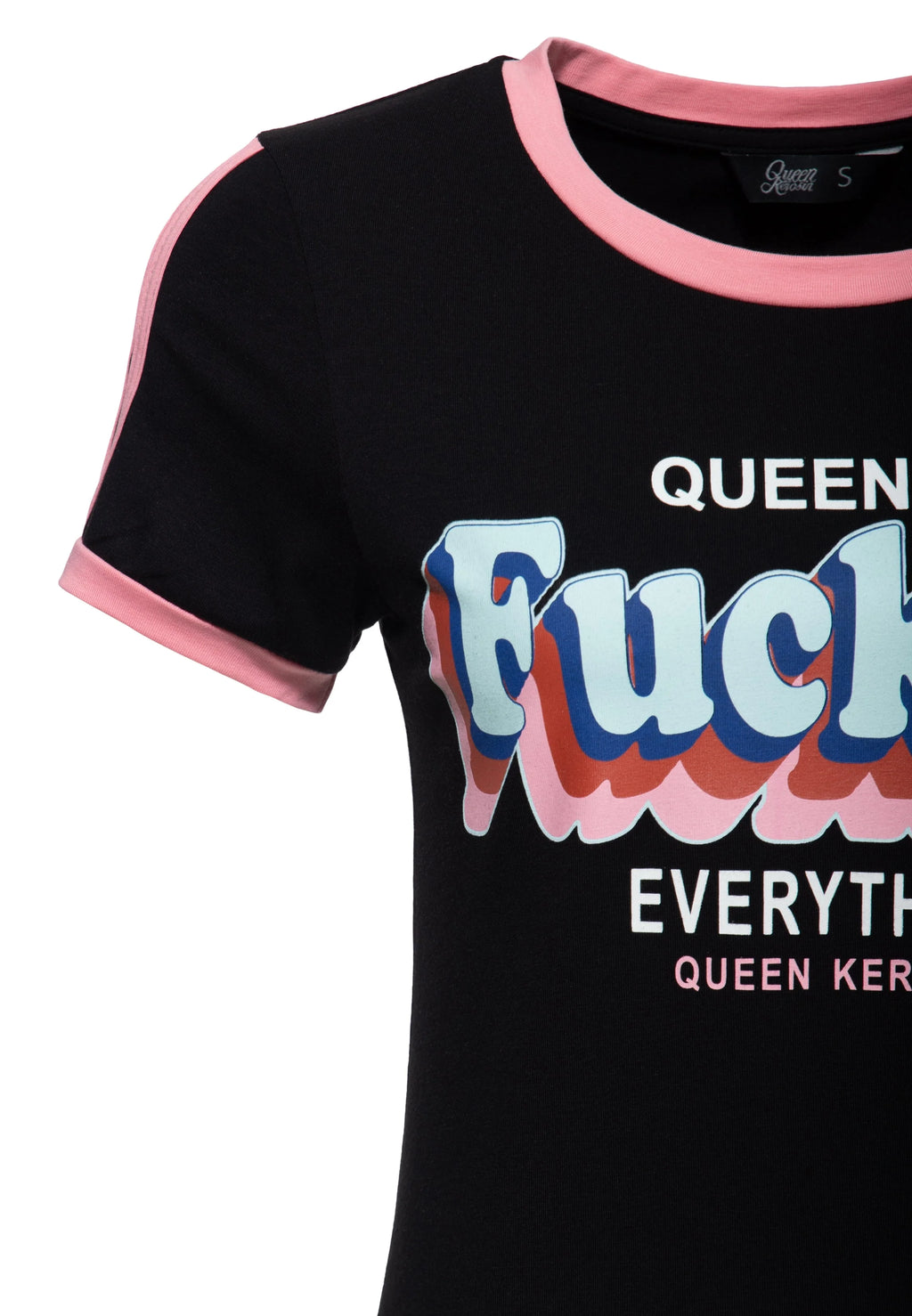 Queen Kerosin T-Shirt 'Queen Of Fucking Everything' in Scwarz