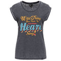 Queen Kerosin Damen Enzymwash T-Shirt "Wild Thing"