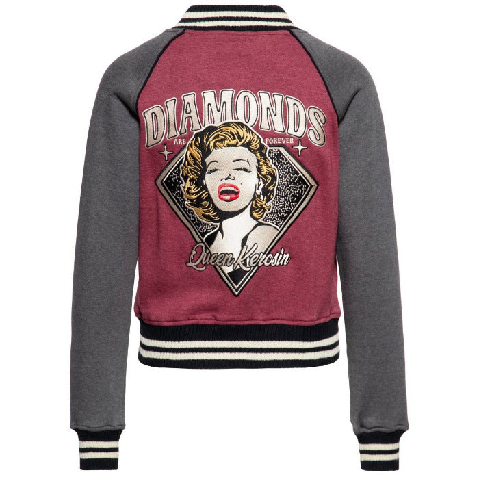 Queen Kerosin Damen College Sweat Jacket "Diamonds"