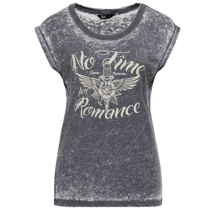Queen Kerosin Damen ENYZM Wash Sleeveless T-Shirt "No Time"