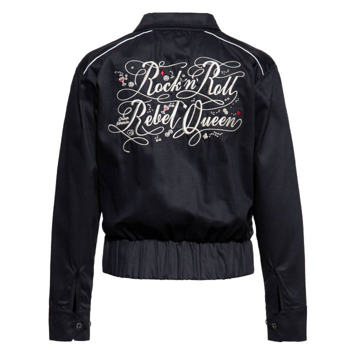 Queen Kerosin Damen Gabardin Jacke "Rockn roll Rebel Queen"