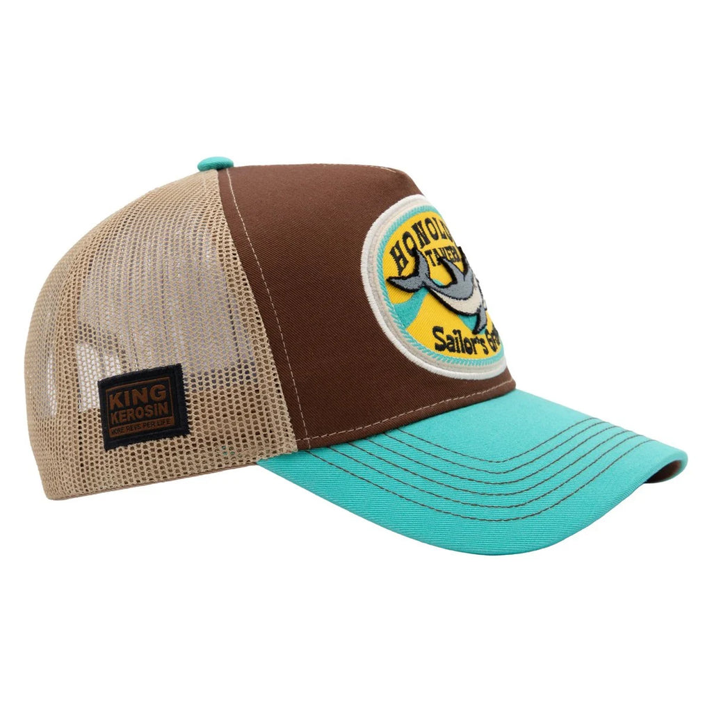 King Kerosin Trucker Cap 'Honolulu Tavern' in Braun