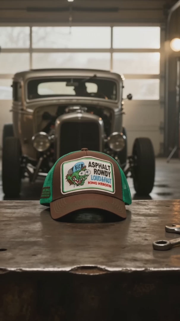King Kerosin Trucker Cap 'Asphalt Rowdy' in Braun
