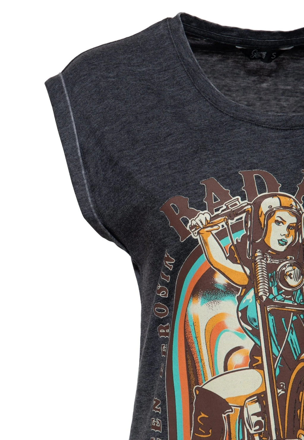 Queen Kerosin T-Shirt 'Badass' in Anthrazit