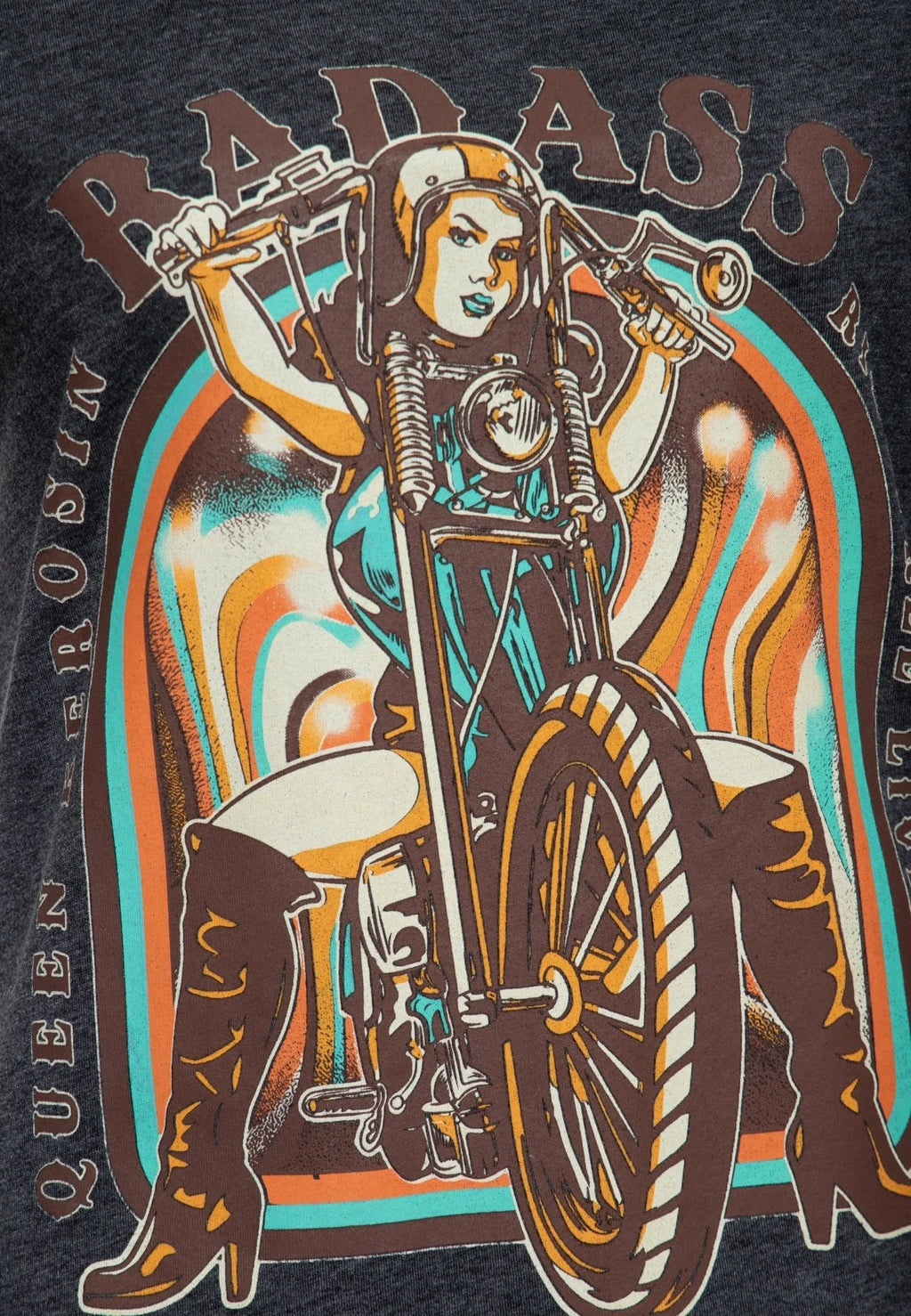 Queen Kerosin T-Shirt 'Badass' in Anthrazit